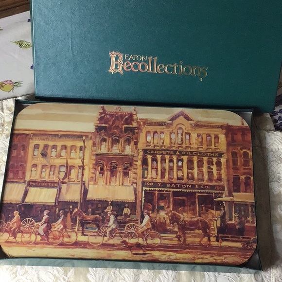 Maple Designs Other - VTG 🇨🇦 The T. Eaton Co. ‘Hustle and Bustle’ 4 Hard Board Placements 🍁